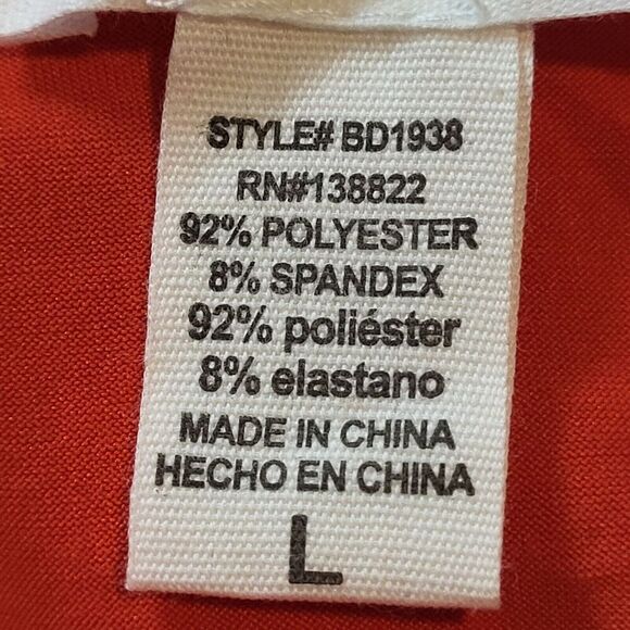 NEW Capella Split Neck Tank Bodycon Pencil Club Dress Stretch Red / Orange Large - Picture 8 of 9